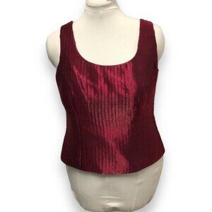 J.R. Nites Women’s Dressy Satin Sleeveless Strap Scoop Neck Blouse, size 14